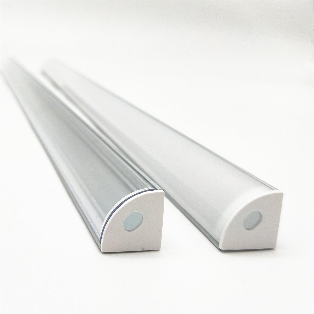 50cm led bar light housing V shape Triangle aluminum profile mikly/clear cover connector Clip channel for 10mm PCB strip