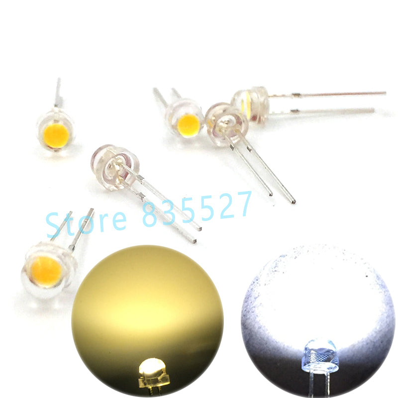 Lot LED 5MM F5 warm white / white 0.25W Super Big Chip Bright Strawhat Light Emitting Diode Chandelier Crystal Lamp DIP
