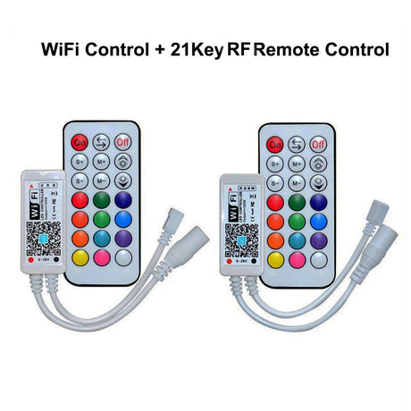 DC12V Mini Smart RGB RGBW Wi-Fi Music LED Controller 21Key RF Remote Control For RGB RGBW LED Strip Lights With IOS Android APP