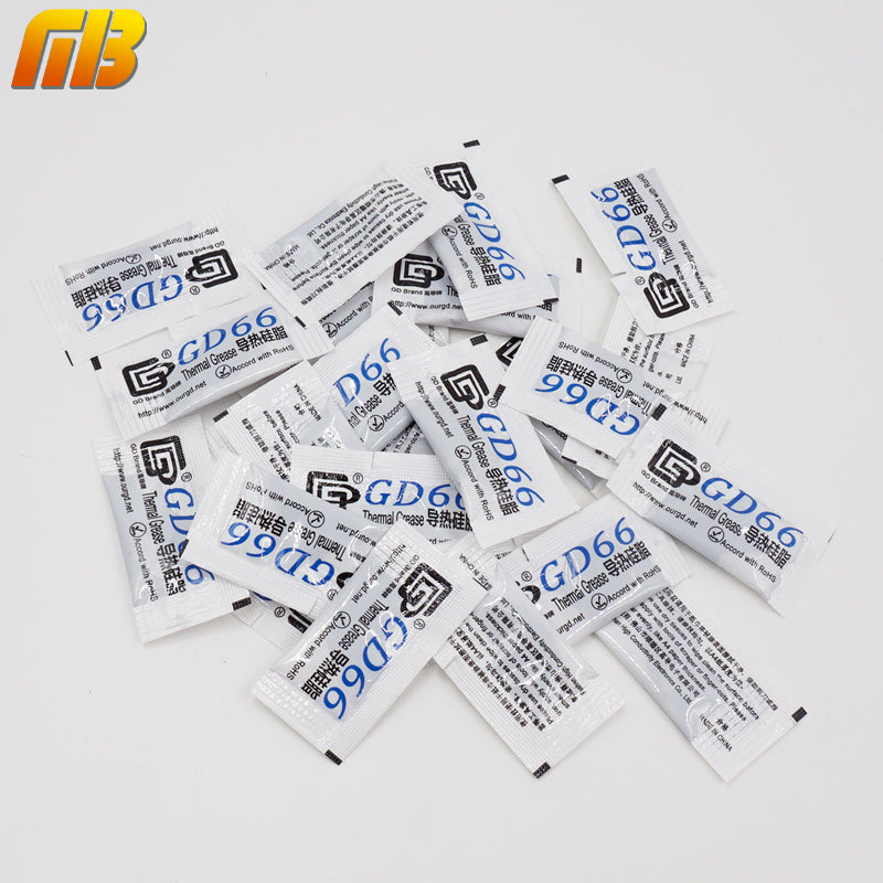 GD66 Thermal Conductive Grease Paste Silicone Plaster For LED Chip Heatsink Compound 50 Pieces Grams High Performance Gray