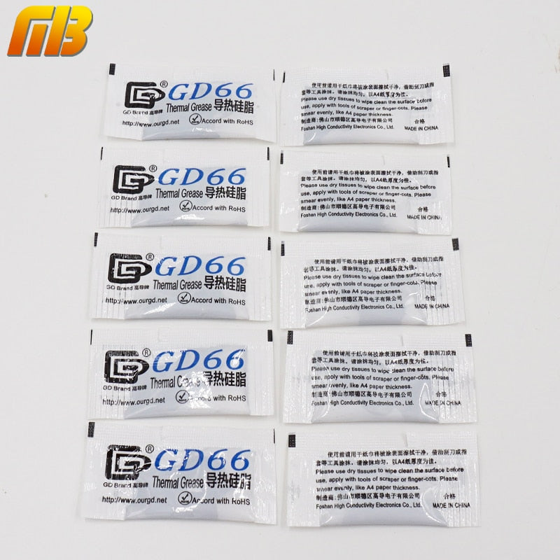 GD66 Thermal Conductive Grease Paste Silicone Plaster For LED Chip Heatsink Compound 50 Pieces Grams High Performance Gray