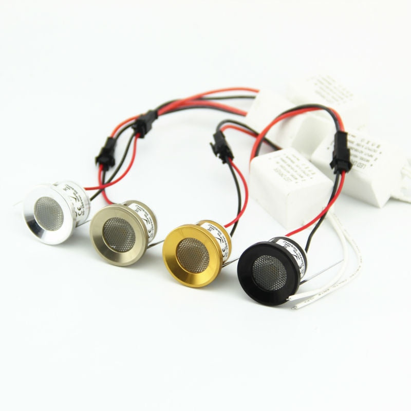 1W DC12 AC85-260V Small Mini LED Spot light Recessed Ceiling Lamps LED Under Cabinet Downlights CE ROSH