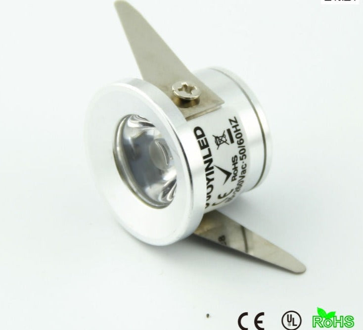 1W DC12 AC85-260V Small Mini LED Spot light Recessed Ceiling Lamps LED Under Cabinet Downlights CE ROSH