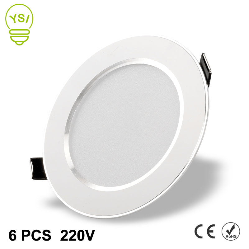 Led Downlight 3W 5W 7W 9W 12W 15W LED Ceiling Round Recessed Lamp 6Pcs 220V 230V LED Spot Light For Bathroom Kitchen