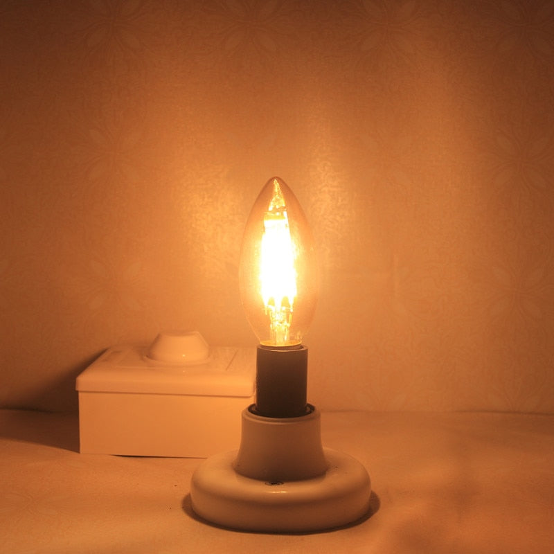 E14 COB LED Candle Lamp C35 B10 2w 4w 6w Flame Frosted LED Filament Bulb light 220v 230v AC Crystal chandelier light source
