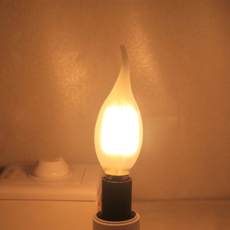E14 COB LED Candle Lamp C35 B10 2w 4w 6w Flame Frosted LED Filament Bulb light 220v 230v AC Crystal chandelier light source