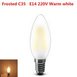E14 COB LED Candle Lamp C35 B10 2w 4w 6w Flame Frosted LED Filament Bulb light 220v 230v AC Crystal chandelier light source