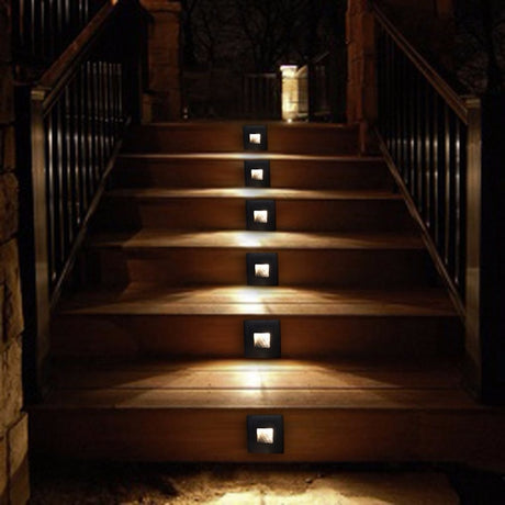Outdoor Led Step Light IP65 Aluminum Embedded Staircase Corner Lamp Waterproof Recessed Wall Stair Lamp Footlight