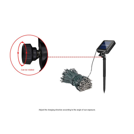 22M 200 Led Christmas Tree Garland Houses/Street Garden Waterproof Solar Chain String Fairy Lights Outdoor Valentines Decoration