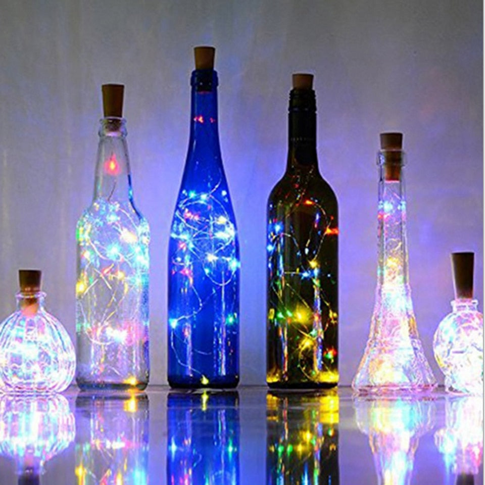 LED Wine Bottle Lights With Cork LED Cork Shape Silver Copper Wire Colorful Fairy Mini String Lights