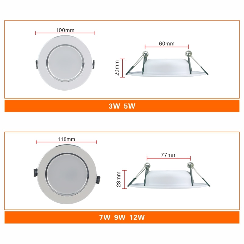 LED Downlight 220V 230V 240V Round Recessed Lamp 3W 5W 7W 9W 12W Led Bulb Bedroom Kitchen Indoor LED Spot Lighting