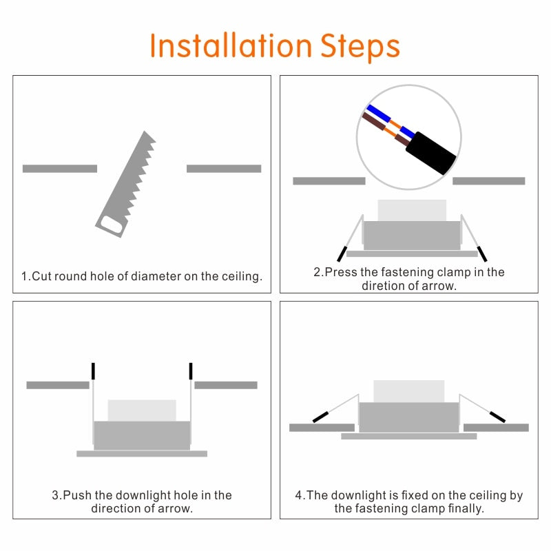 LED Downlight 220V 230V 240V Round Recessed Lamp 3W 5W 7W 9W 12W Led Bulb Bedroom Kitchen Indoor LED Spot Lighting