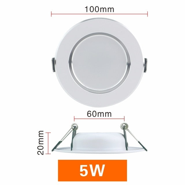 LED Downlight 220V 230V 240V Round Recessed Lamp 3W 5W 7W 9W 12W Led Bulb Bedroom Kitchen Indoor LED Spot Lighting