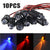12V 10mm Pre-Wired Constant LED Ultra Bright Water Clear Bulbs Red / Yellow / Blue / White