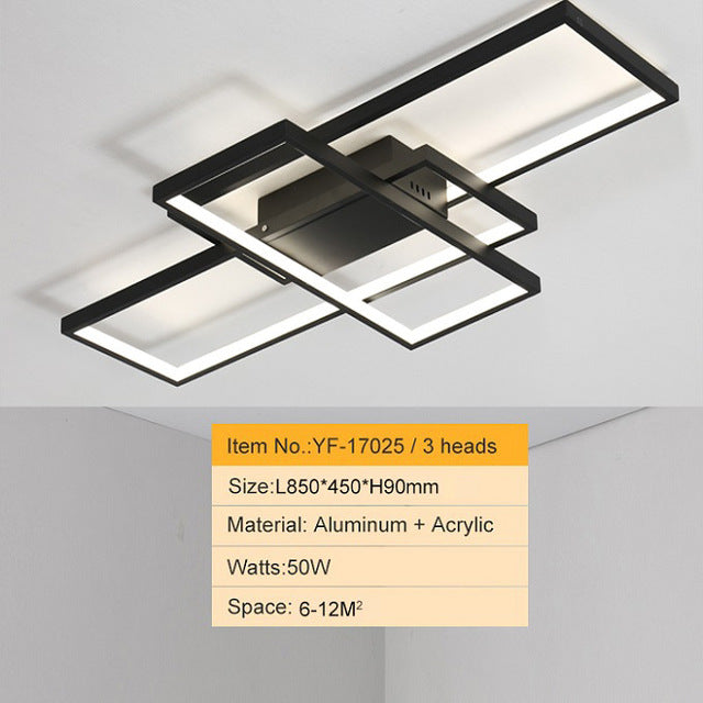 Black/White LED Ceiling Chandelier For Living Study Room Bedroom Aluminum Modern Led Ceiling Chandelier