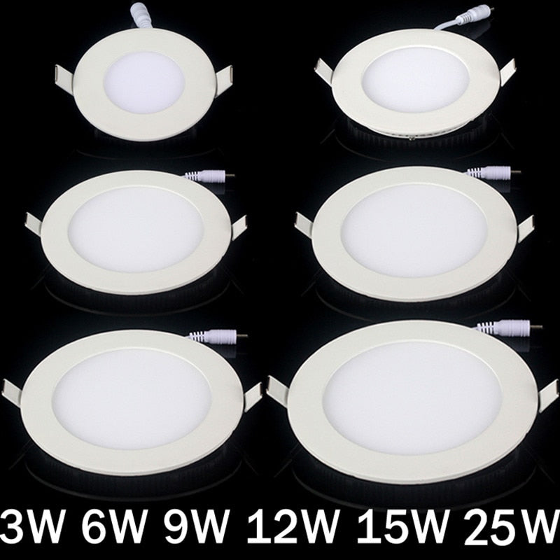Ultra thin led Ceiling light lamp 3w 4w 6w 9w 12w 15w 25w led ceiling recessed grid Indoor slim round panel light