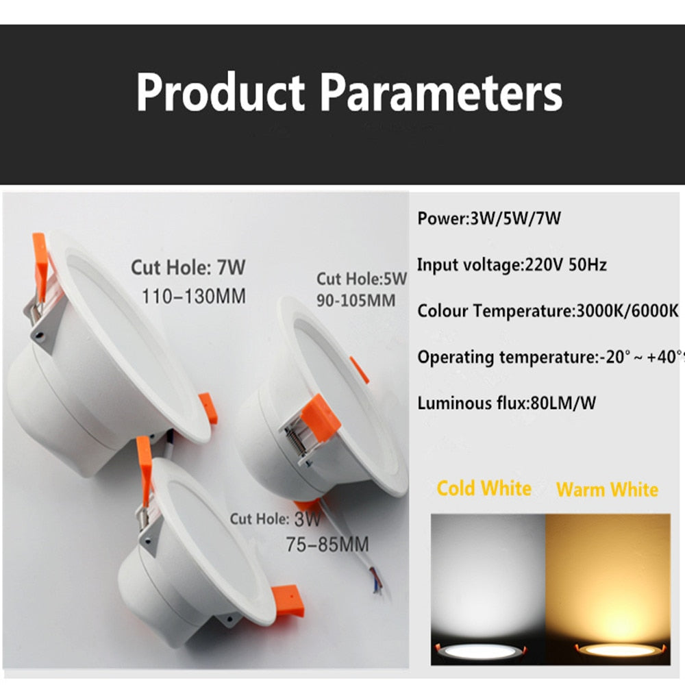 LED 3W/5W/7W Ceiling Lamp Downlights For Bathroom Stairs Balcony AC220V With Intelligent Radar Sensor Lighting