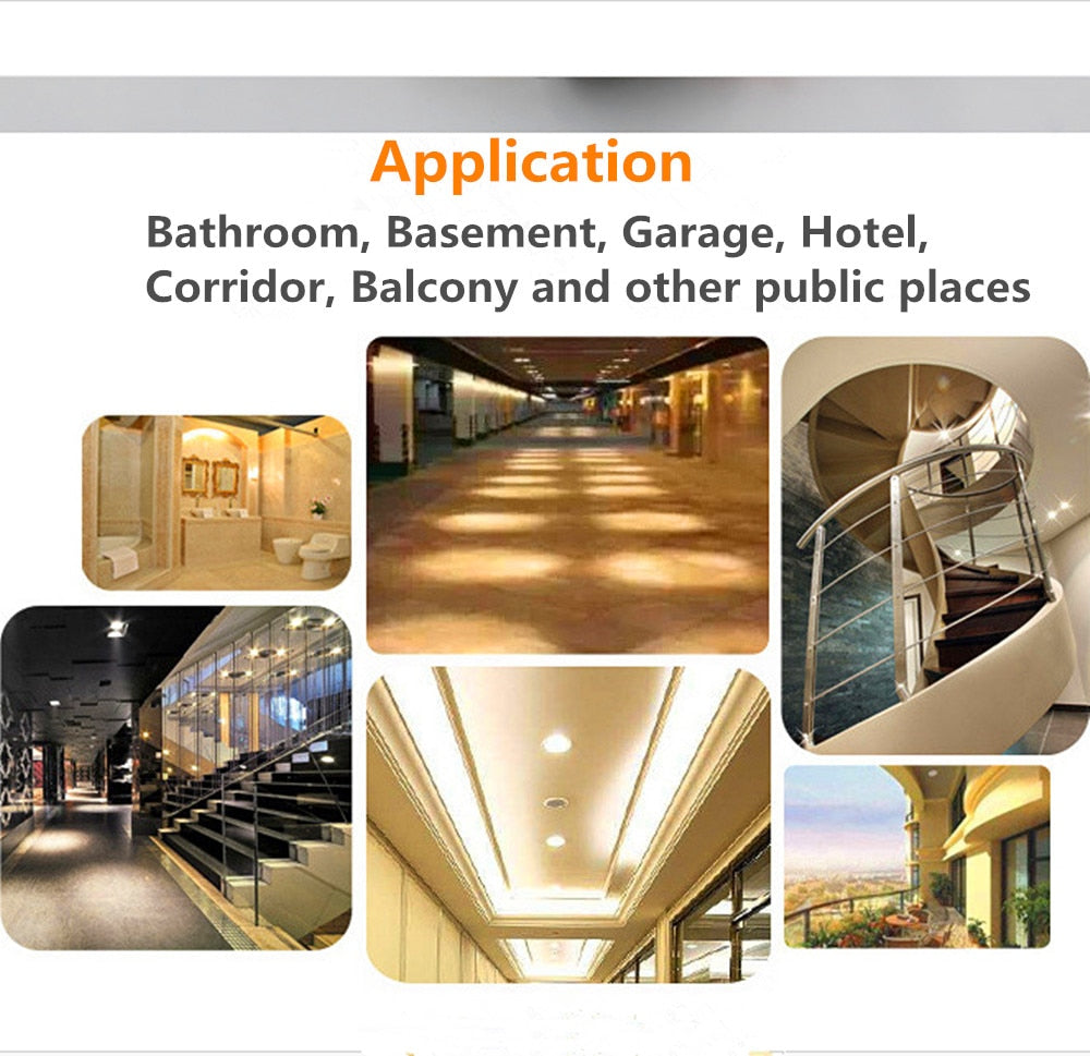 LED 3W/5W/7W Ceiling Lamp Downlights For Bathroom Stairs Balcony AC220V With Intelligent Radar Sensor Lighting