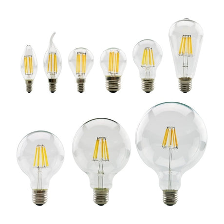 LED Filament Bulb E27 Retro Edison Lamp 220V E14 Vintage Candle Light Globe Chandelier Lighting COB Home Decors Light
