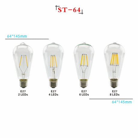 LED Filament Bulb E27 Retro Edison Lamp 220V E14 Vintage Candle Light Globe Chandelier Lighting COB Home Decors Light