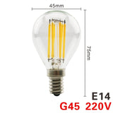 LED Filament Bulb E27 Retro Edison Lamp 220V E14 Vintage Candle Light Globe Chandelier Lighting COB Home Decors Light