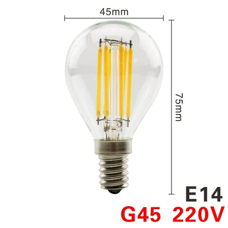 LED Filament Bulb E27 Retro Edison Lamp 220V E14 Vintage Candle Light Globe Chandelier Lighting COB Home Decors Light