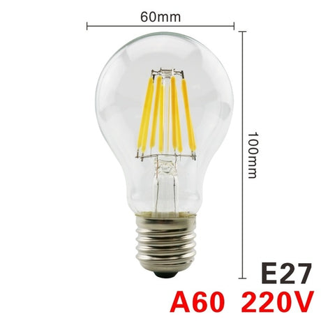 LED Filament Bulb E27 Retro Edison Lamp 220V E14 Vintage Candle Light Globe Chandelier Lighting COB Home Decors Light