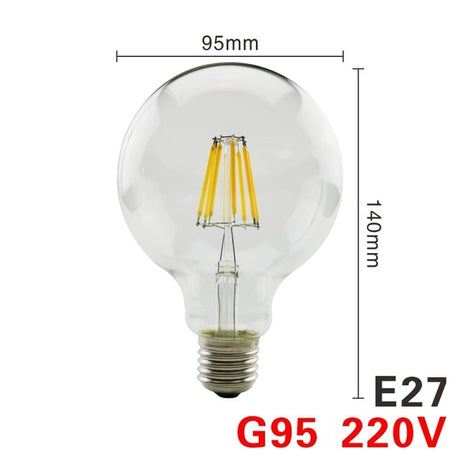 LED Filament Bulb E27 Retro Edison Lamp 220V E14 Vintage Candle Light Globe Chandelier Lighting COB Home Decors Light