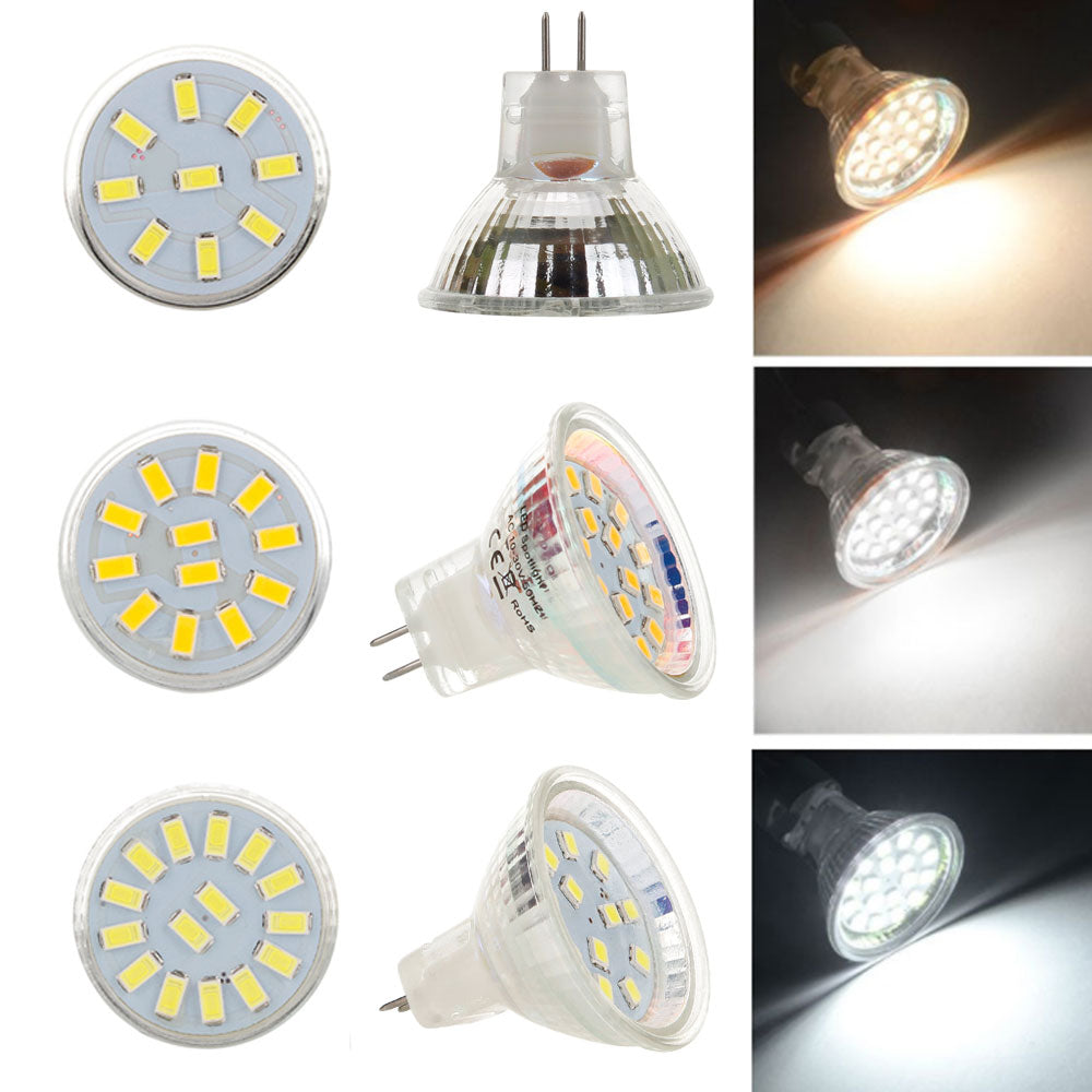 LED Bulb MR11 AC/DC12V 24V GU4 120LM 240LM LED Bulb 9LED 12LED 15LED 5730 SMD Warm/Cold/Neutral White Lamp Replace Halogen Light
