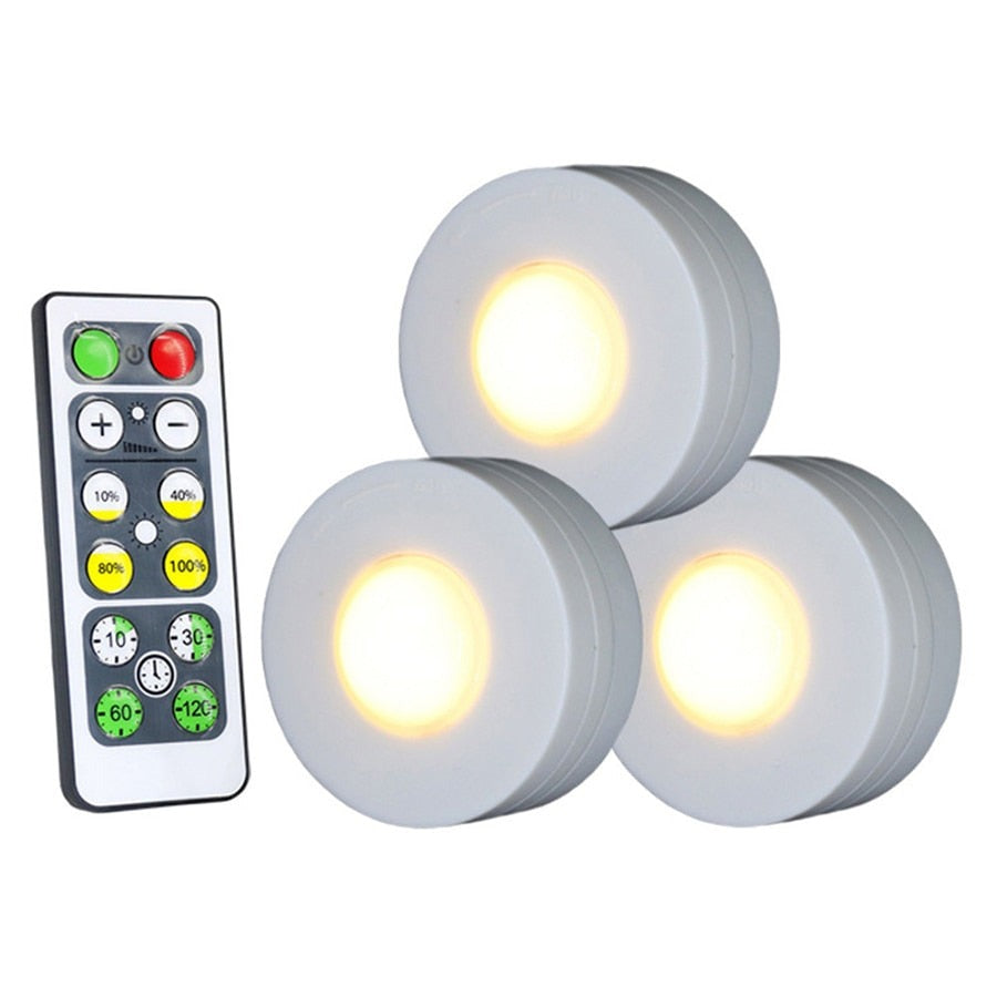 LED Puck Lights Wireless Downlight Spotlights For Close Wardrobe Hallway Night lamp