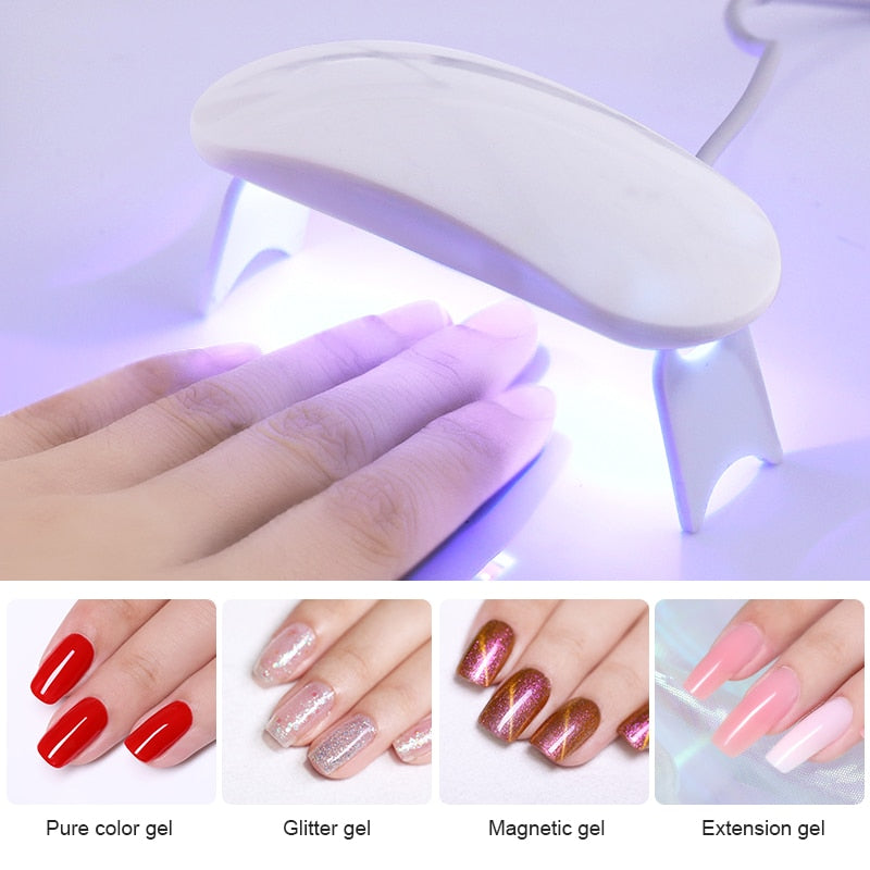 Nail Dryer Machine UV LED Lamp Portable Micro USB Cable Home Use Nail UV Gel Varnish Dryer 3 LEDS Lamp Nail Art Tools 6W