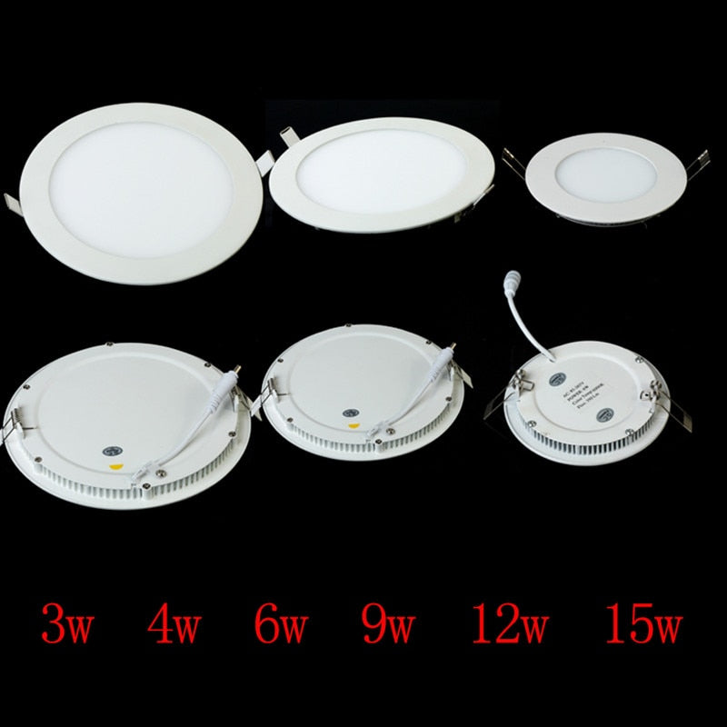 AC/DC 12V 24V led downlight 3W 4W 6W 9W 12W 15W 25W led ceiling recessed grid downlight round panel light