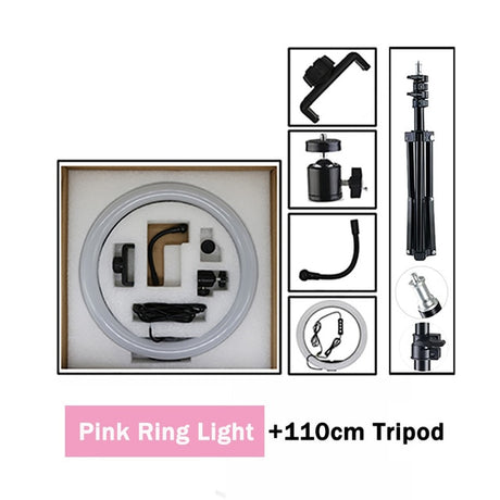 12" Dimmable LED Selfie Ring Light Photo Studio Light Photography Live Video Makeup for mobile phone with Tripod Phone Holder
