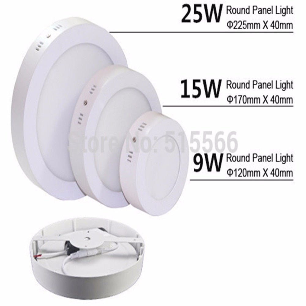 No Cut ceiling 9w 15w 25w Surface mounted led downlight Round/Square panel light Spot Down lamp AC110V 220V+ Driver