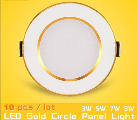 LED Downlight 10pcs/pack led downlight 3w 5w 7w 9w 12w 15w 18w ceiling recessed gold downlights high quality round panel light
