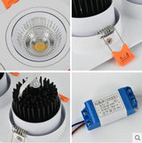 double square 1pcs Dimmable Led downlight light COB Ceiling Spot Light 20w 30W LED ceiling recessed Lights Indoor Lighting