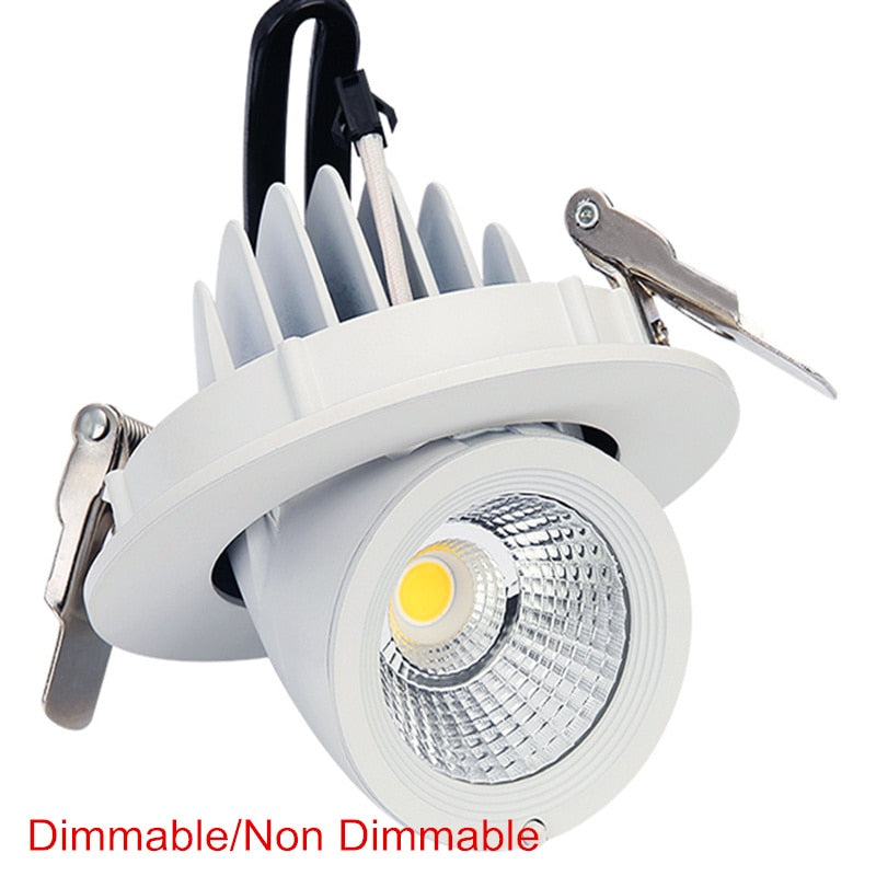 Dimmable LED downlight 10W 15W 25W 30W adjustable 360 Degree led light 3000K/4000K/6000K Recessed Trunk downlight AC85-265V