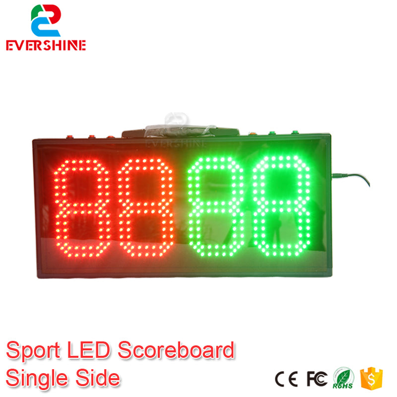led electronic sports scoreboard 8 inch outdoor waterproof 4 digits red Green color dispaly 555mmx256mmx40m soccer court sign