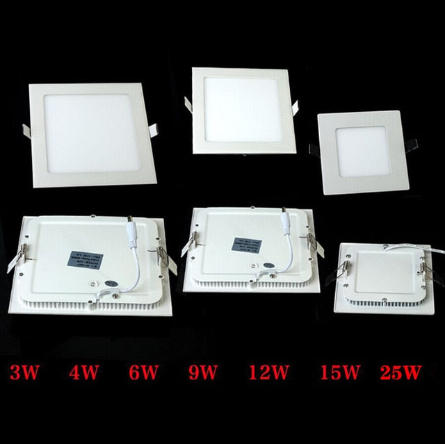 LED Ceiling Panel Light 3W 4W 6W 9W 12W 15W 25W High brightness LED Downlight with adapter AC85-265V indoor Light