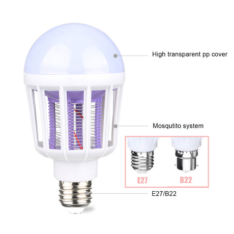 AC175~220V LED Mosquito Killer Bulb E27/B22 LED Bulb For Home Lighting Bug Zapper Trap Lamp Insect Anti Mosquito Repellers Light