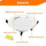 10Pcs LED Downlight 3W 5W 7W 9W 12W 15W Recessed Round LED Light Lamp 220V 240V Indoor Lighting Warm White Cold White