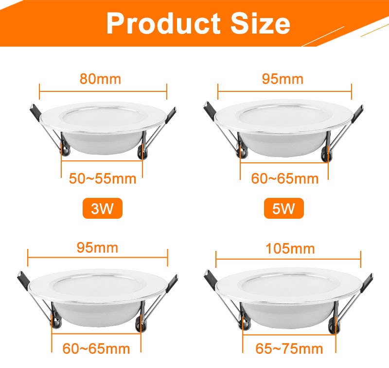 10Pcs LED Downlight 3W 5W 7W 9W 12W 15W Recessed Round LED Light Lamp 220V 240V Indoor Lighting Warm White Cold White