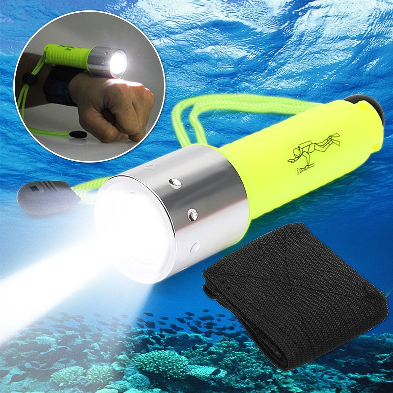 6000 Lumens Diving Flashlight Underwater 50m Torch 18650 Rechargeable LED Light Lamp For Diving Photography Video