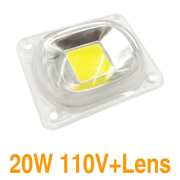 LED COB Chip +Lens Reflector Smart IC Chip 50W 30W 20W AC230V LED Beads DIY For LED Floodlight Need Heatsink for Cooling