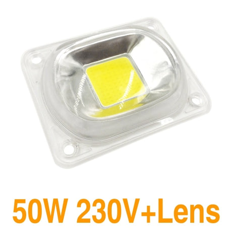 LED COB Chip +Lens Reflector Smart IC Chip 50W 30W 20W AC230V LED Beads DIY For LED Floodlight Need Heatsink for Cooling