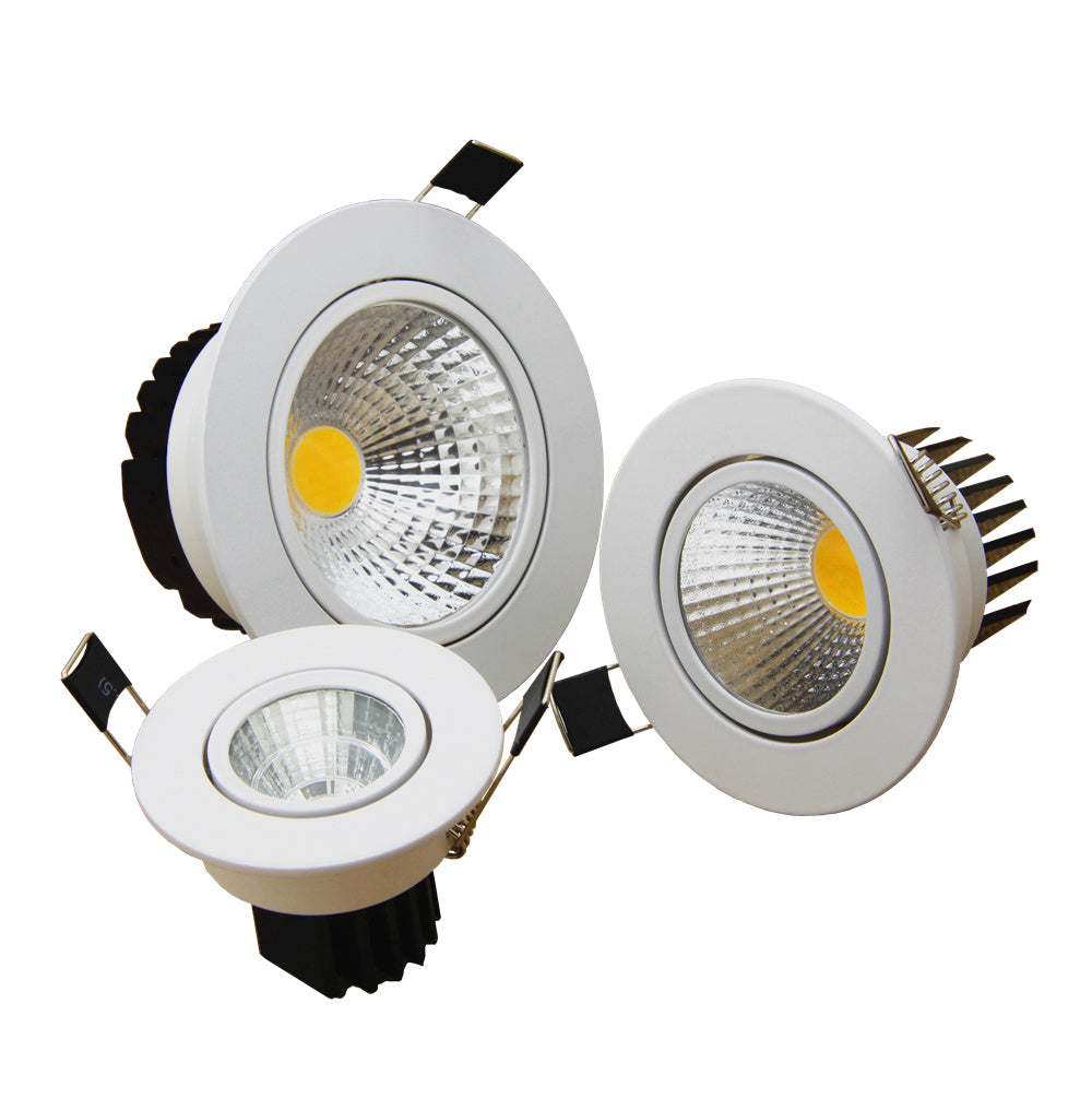 Dimmable LED COB Downlight AC110V 220V 3W/5W/7W/12W Recessed LED Spot Light lumination Indoor Decoration Ceiling Lamp