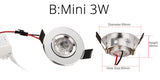 Special Silver Downlight Dimmable LED Mini 1W 3W 4W 5W 7W Warm Nature Pure White Recessed Lamp Spot light Indoor Lighting