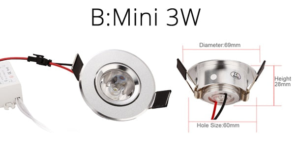 Special Silver Downlight Dimmable LED Mini 1W 3W 4W 5W 7W Warm Nature Pure White Recessed Lamp Spot light Indoor Lighting