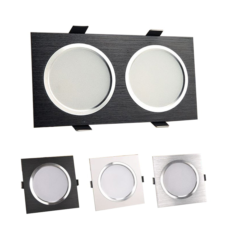 LED Downlights 5W 10W AC85-265V Square silver Black White LED Ceiling Lamp Down Light for Kitchen Home Office Indoor Lighting