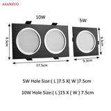 LED Downlights 5W 10W AC85-265V Square silver Black White LED Ceiling Lamp Down Light for Kitchen Home Office Indoor Lighting